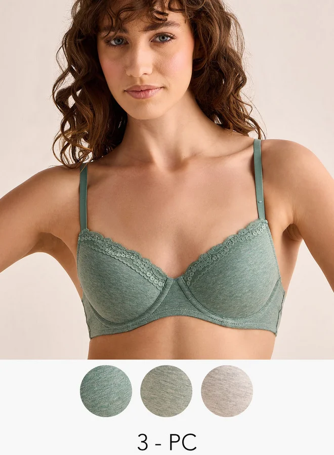 سبلاش فيڤ 3-Pack Demi Bra Lace Trim